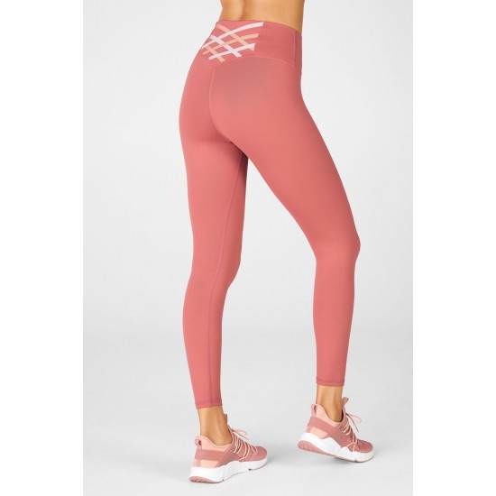 Boost PowerHold High-Waisted 7/8 Yoga Legging Dusty Cedar/Blossom/Pearl Pink