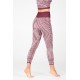 High-Waisted Seamless Lace Capri Burgundy/Sand High-Waisted Seamless Lace Capri Burgundy/Sand