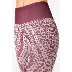 High-Waisted Seamless Lace Capri Burgundy/Sand