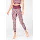 High-Waisted Seamless Lace Capri Burgundy/Sand High-Waisted Seamless Lace Capri Burgundy/Sand