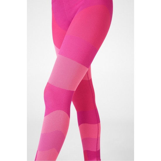 High-Waisted Seamless Colorblock Capri Very Berry Multi