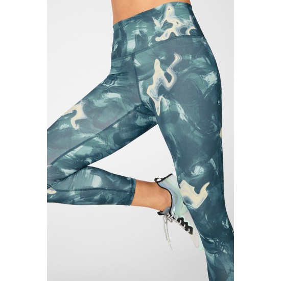 Define PowerHold High-Waisted 7/8 Yoga Legging Marbling Pine