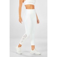 Dynamic High-Waisted Lattice 7/8 White