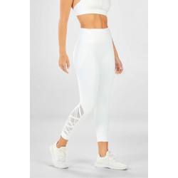 Dynamic High-Waisted Lattice 7/8 White