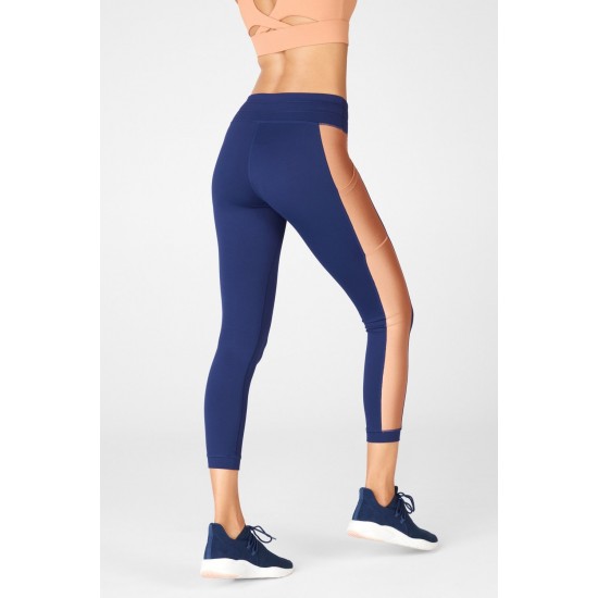 Define Mid-Rise 7/8 Yoga Legging Navy/Driftscape Shine