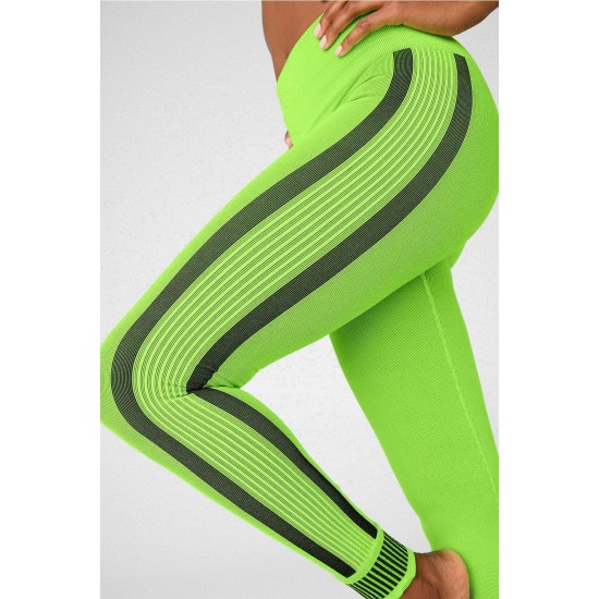 Ultra High-Waisted Seamless Colorblock Yoga Legging Parakeet/Black