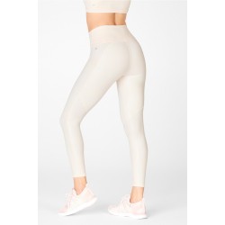 PureLuxe High-Waisted Iridescent 7/8 Yoga Legging Pearlescent Ivory