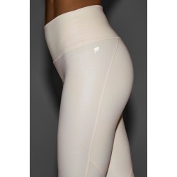 PureLuxe High-Waisted Iridescent 7/8 Yoga Legging Pearlescent Ivory