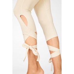 High Waisted PureLuxe Tie Up 7/8 Cream Puff