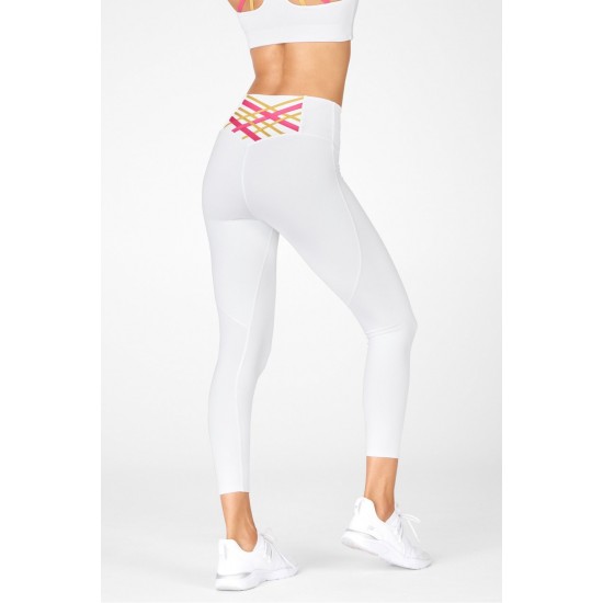 Boost PowerHold High-Waisted 7/8 Yoga Legging White/Plush Pink Multi