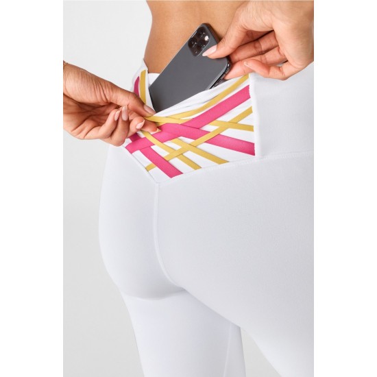 Boost PowerHold High-Waisted 7/8 Yoga Legging White/Plush Pink Multi