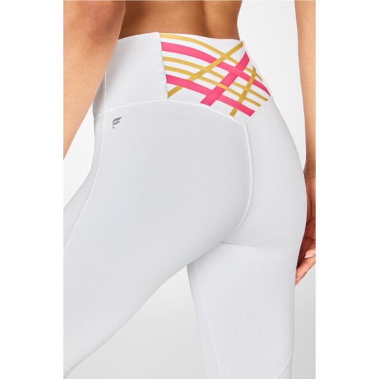 Boost PowerHold High-Waisted 7/8 Yoga Legging White/Plush Pink Multi