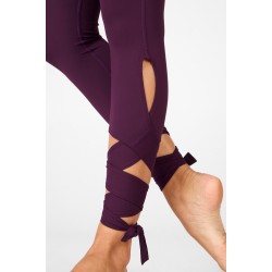 High-Waisted PureLuxe Tie-Up 7/8 Plum Perfect