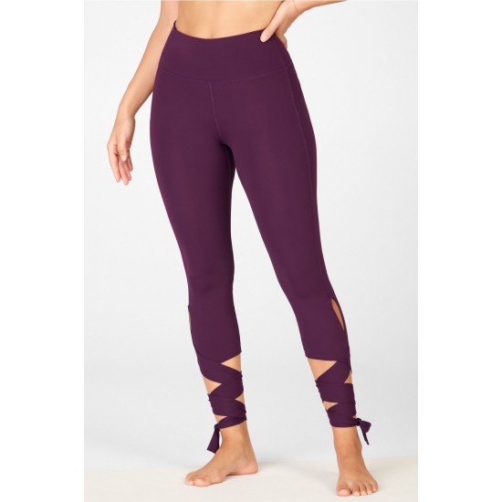 High-Waisted PureLuxe Tie-Up 7/8 Plum Perfect