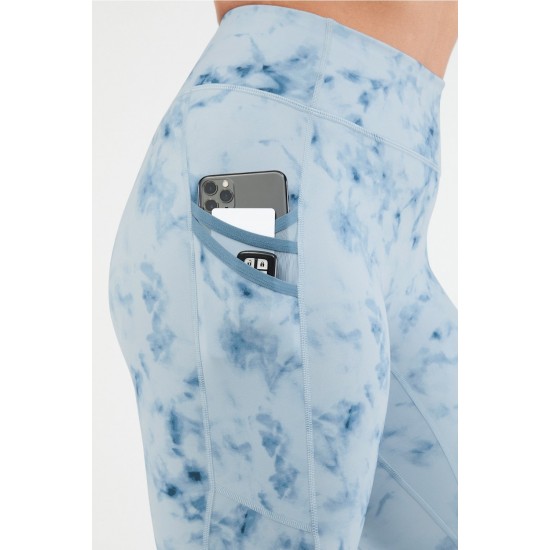 Trinity High-Waisted Pocket 7/8 Smokey Marble/Blue Iron