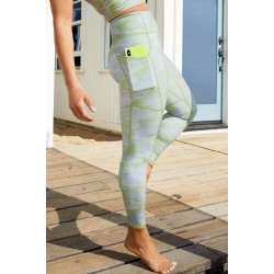 Motion365 High-Waisted 7/8 Yoga Legging Grey Pin Dot Camo