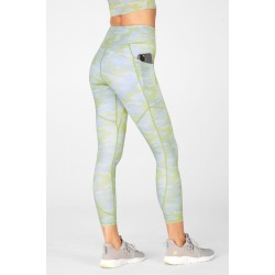 Motion365 High-Waisted 7/8 Yoga Legging Grey Pin Dot Camo