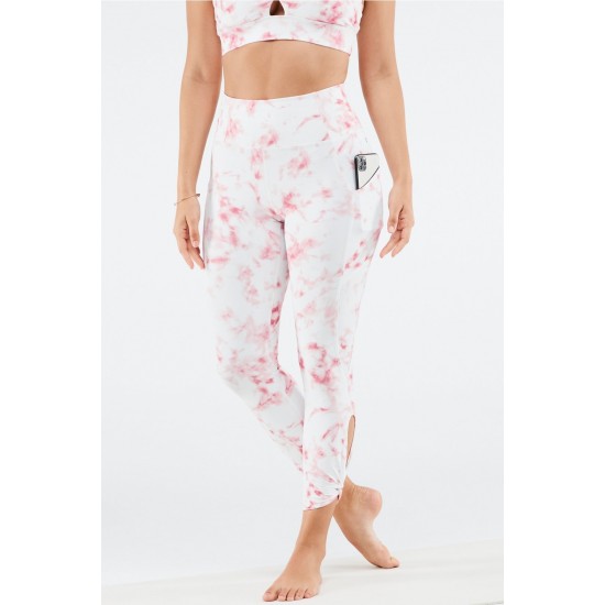 Oasis PureLuxe High-Waisted 7/8 Yoga Legging Red Smokey Marble