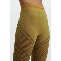 High-Waisted Seamless Jacquard Yoga Legging Warm Olive/Multi