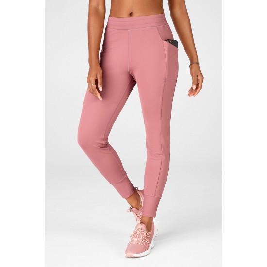 ThermaFlex High-Waisted Pocket Yoga Jogger Cherry Mocha